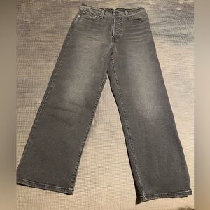 NWOT Levi’s Straight Leg Ribcage Ankle Faded Black Jeans